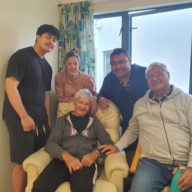 Family gathered around Monty Betham Snr